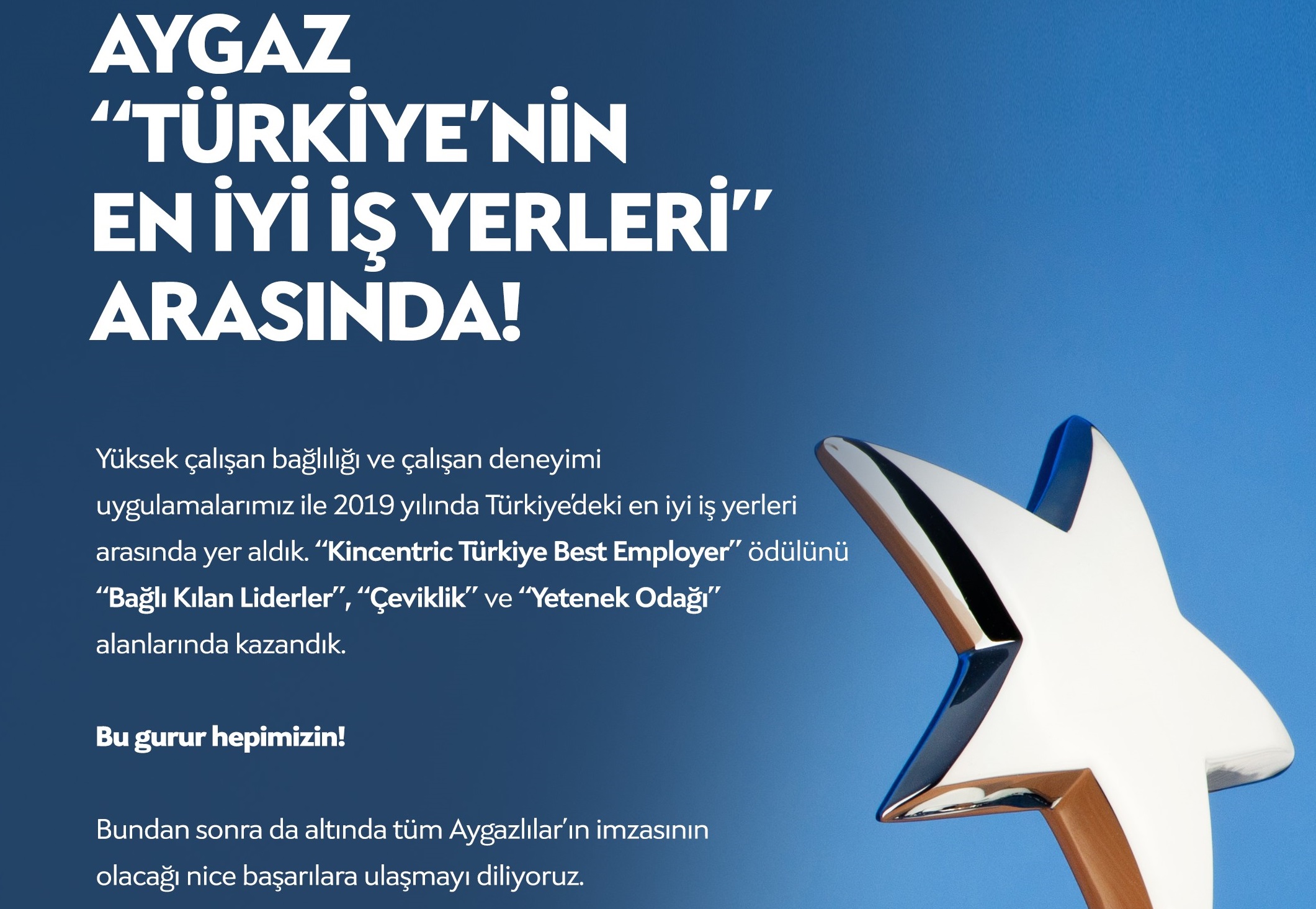 Aygaz’a “Türkiye’nin En İyi İş Yeri Ödülü”