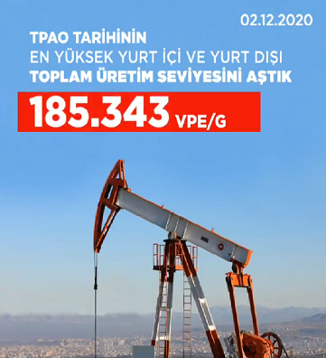 TPAO tarihinin en yüksek yurt içi ve yurt dışı günlük toplam üretim seviyesini aştı