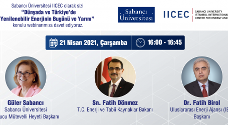 IICEC “Dünyada ve Türkiye’de Yenilenebilir Enerjinin Bugünü ve Yarını” webinarını gerçekleştirecek