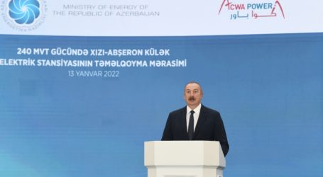 Azerbaycan’da 240 megavat gücünde rüzgar enerjisi santralinin temeli atıldı