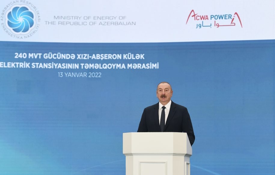 Azerbaycan’da 240 megavat gücünde rüzgar enerjisi santralinin temeli atıldı