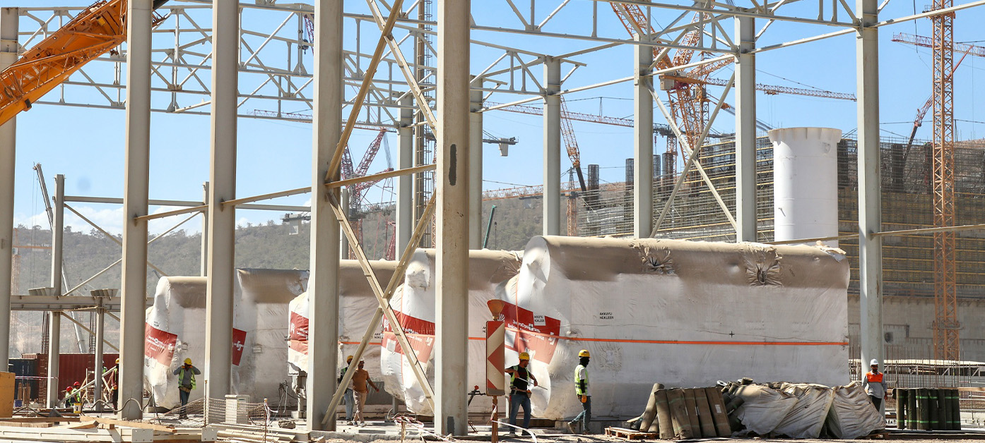 Akkuyu NGS sahasında başlatma ve devreye alma yedek kazan dairesi için üretilen teknik ekipmanların montajı başladı