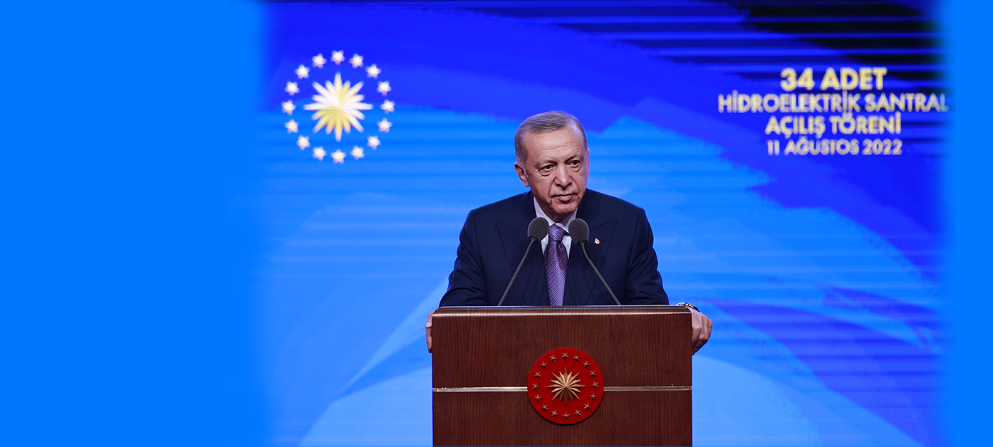 Cumhurbaşkanı Erdoğan, DSİ tarafından yapımı tamamlanan 34 hidroelektrik santralinin açılış törenine katıldı