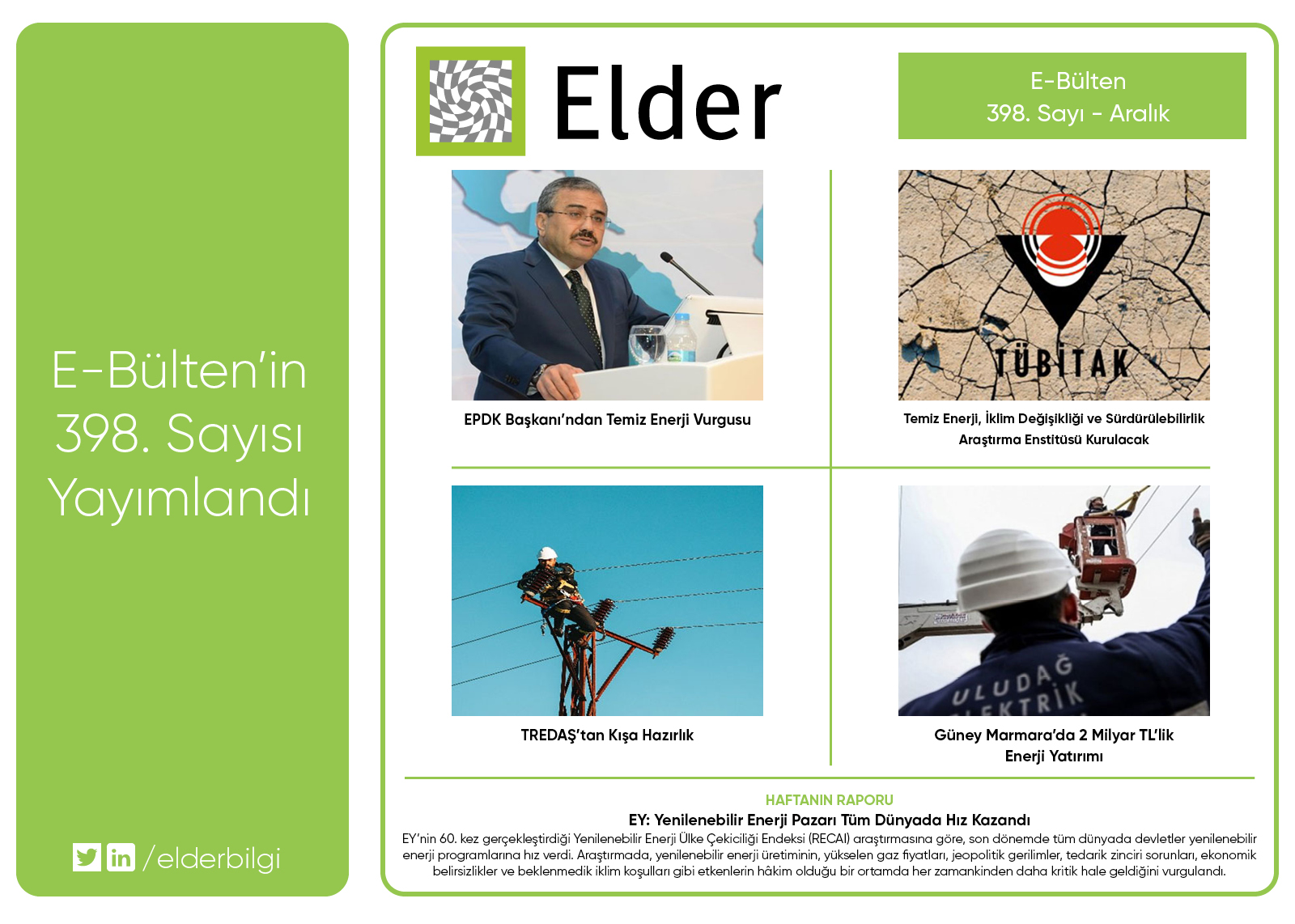 ELDER E-Bültenin 398. Sayısı yayınlandı