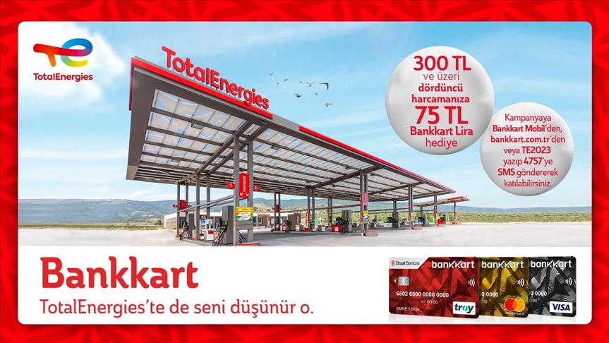 TotalEnergies ve M Oil istasyonlarında 75 lira değerinde Bankkart Lira hediye