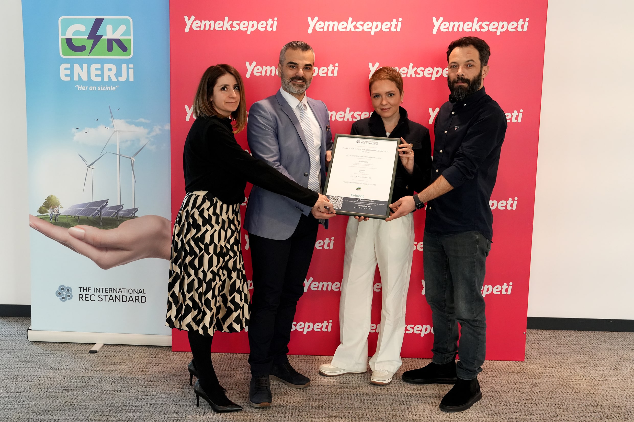 CK Enerji Boğaziçi Elektrik’ten Yemeksepeti’ne ‘Yeşil Enerji Sertifikası’
