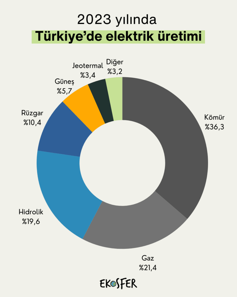 Kömürün elektrik üretimindeki payı