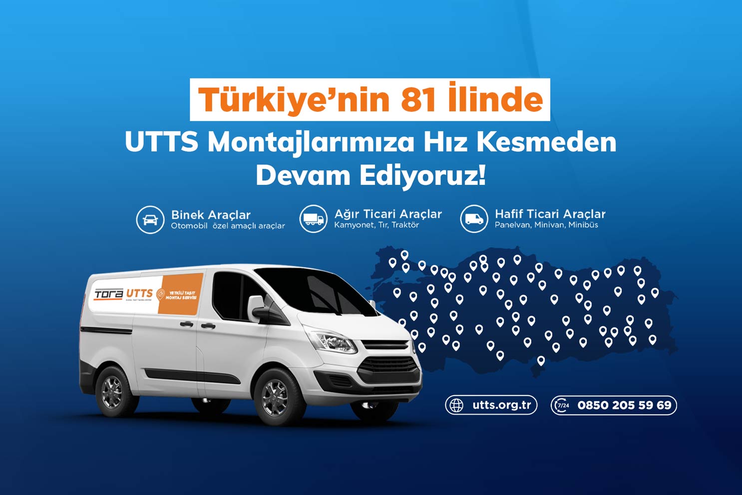 TORA, Ulusal Taşıt Tanıma Sistemi (UTTS) montajlarına Türkiye genelinde devam ediyor