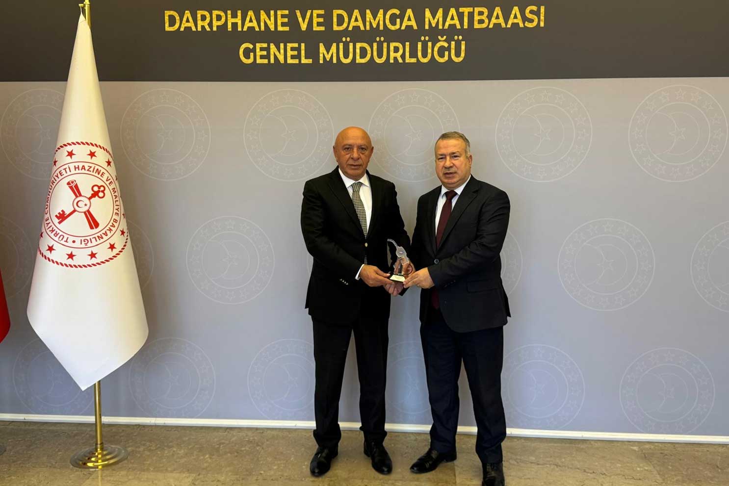 PÜİS Genel Başkanı Okumuş, Darphane Genel Müdürü Gözübüyük’ü ziyaret etti