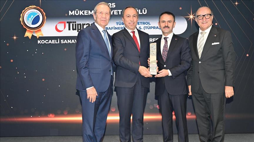 Tüpraş’a Kocaeli Sanayi Odası’ndan “Mükemmeliyet Ödülü”