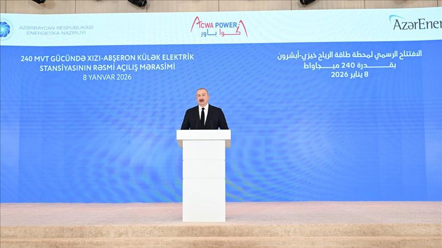 Azerbaycan’da 240 megavat kapasiteli rüzgar enerjisi santrali açıldı