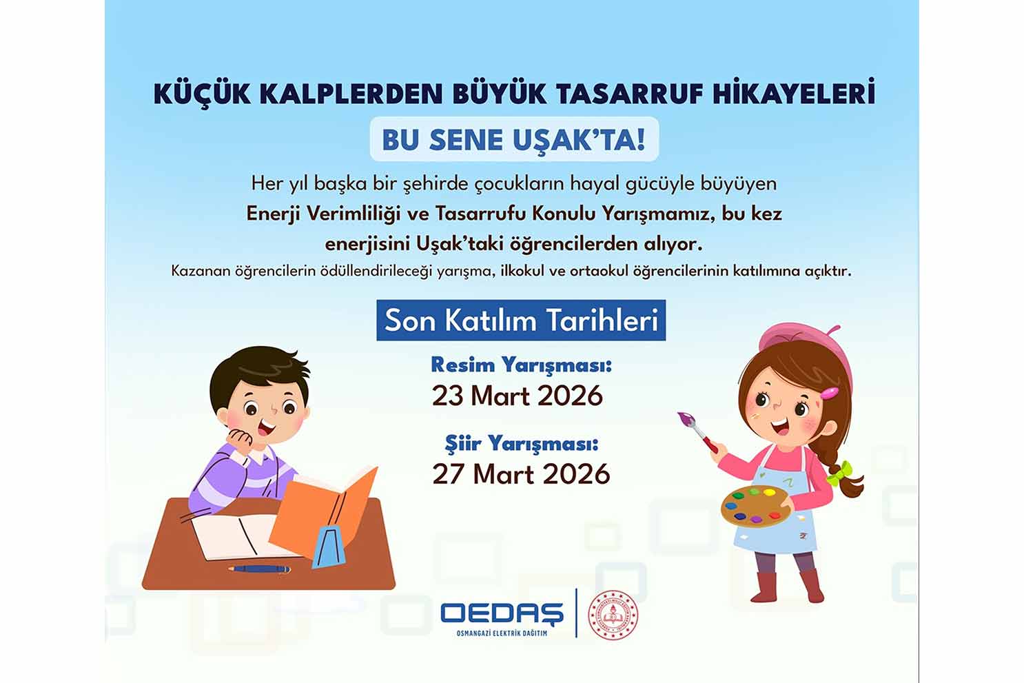 OEDAŞ’ın geleneksel şiir ve resim yarışması bu yıl Uşak’ta düzenlenecek